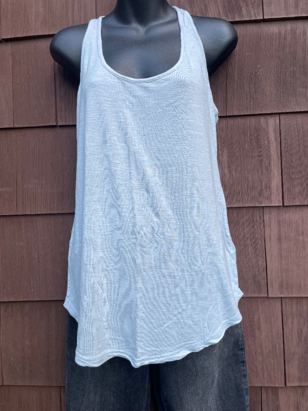 Pale blue women's "H&M" racerback tank top